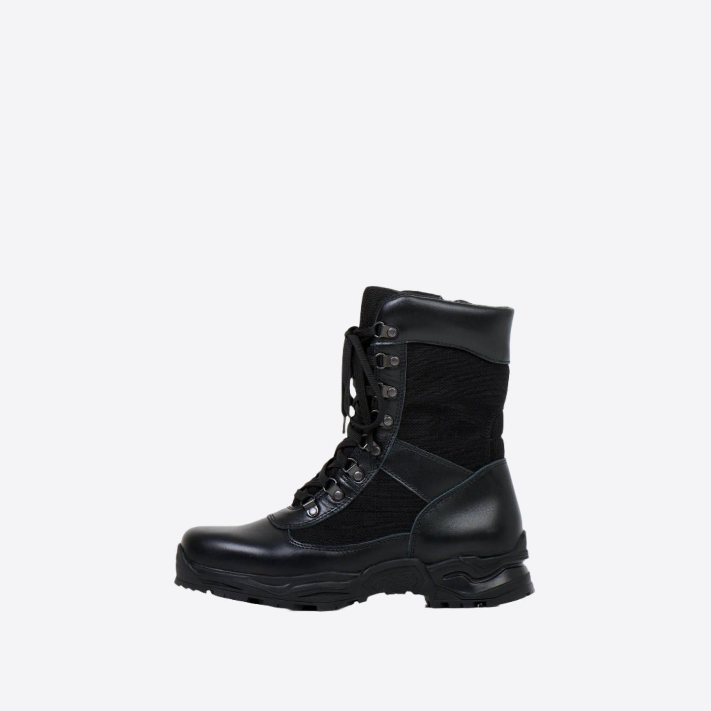 Samelin black desert boots with zipper featuring sturdy lace-up design and rugged sole