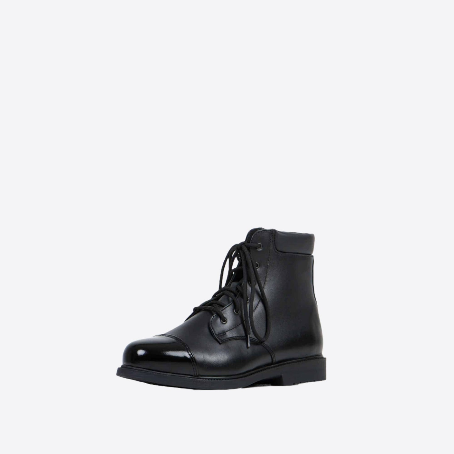 Samelin durable outdoor footwear black leather boots with sturdy lace-up design and comfortable sole