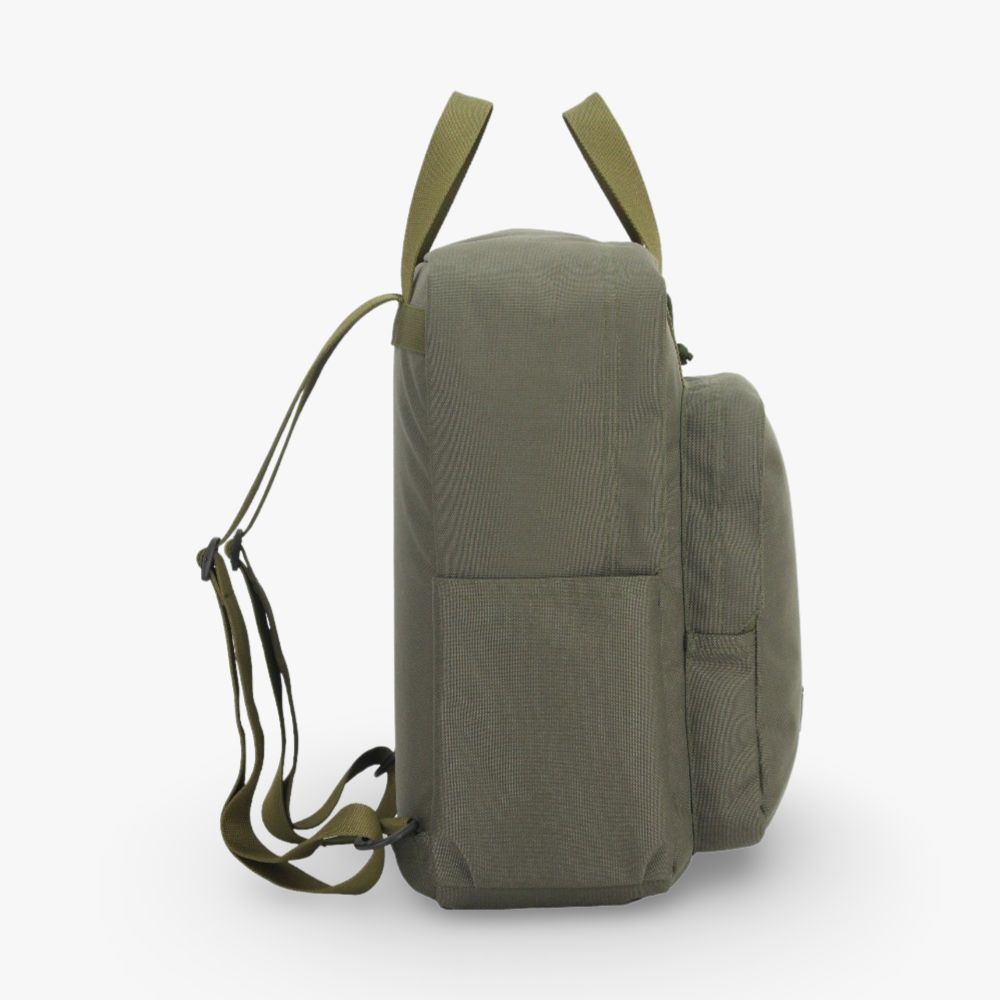 Noel Everyday carry backpack in olive green with padded straps and spacious compartments