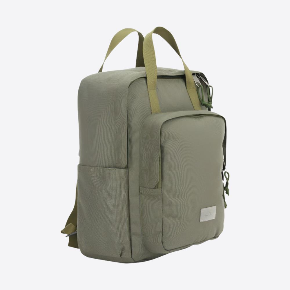 Noel Everyday carry backpack in green with multiple pockets for daily essentials