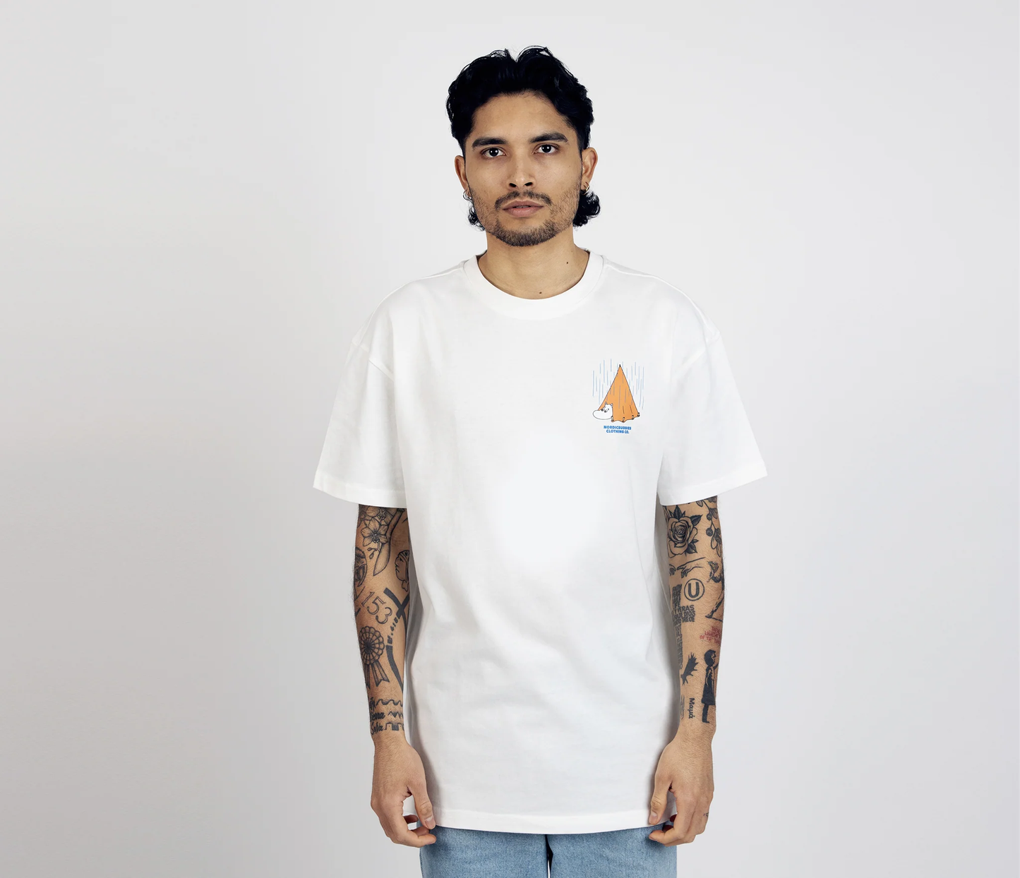 Moomin by NordicBuddies adventure t-shirt white featuring a sailboat graphic on the chest