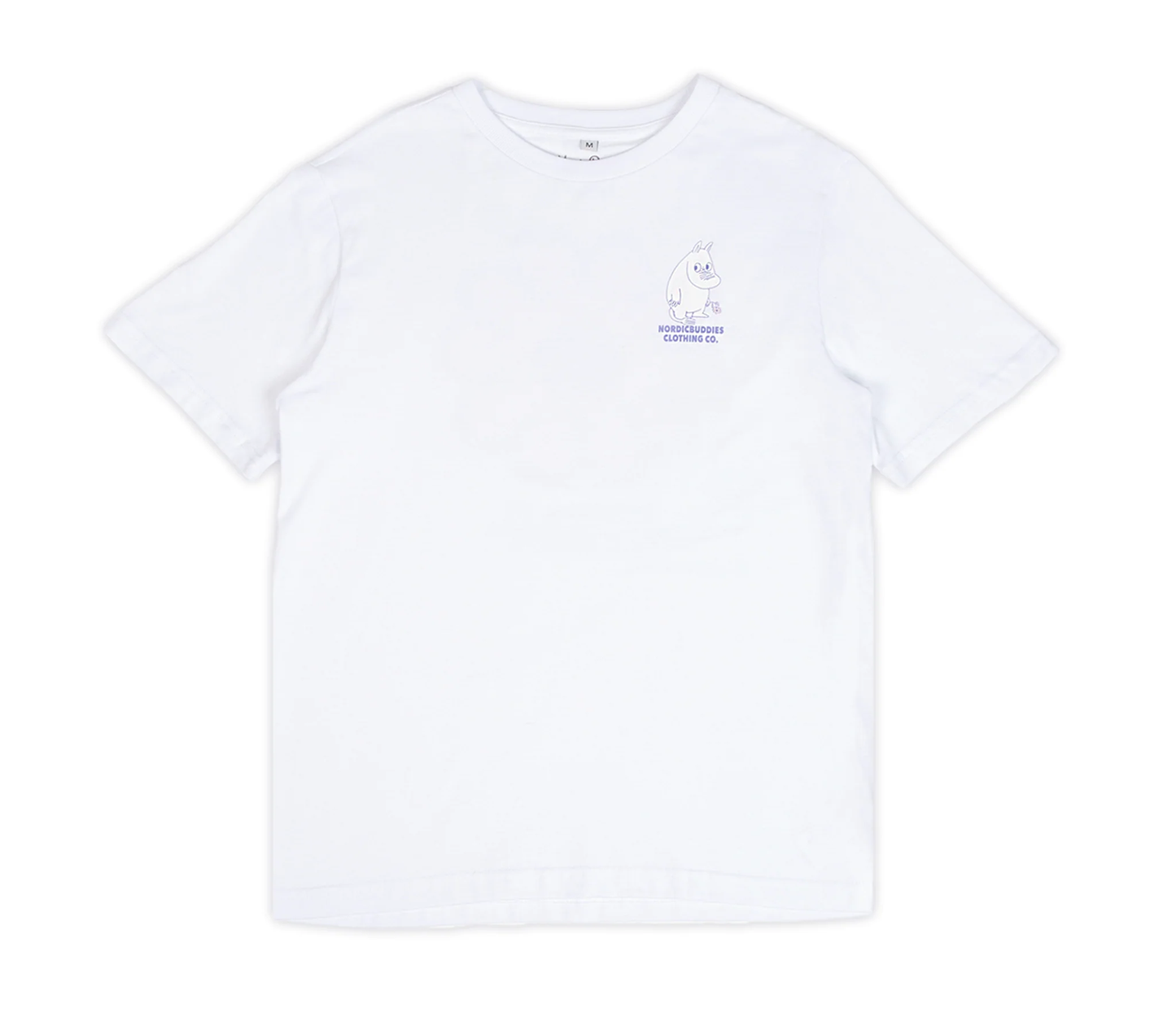 Moomintroll flower women's t-shirt in white with cute graphic design on the front