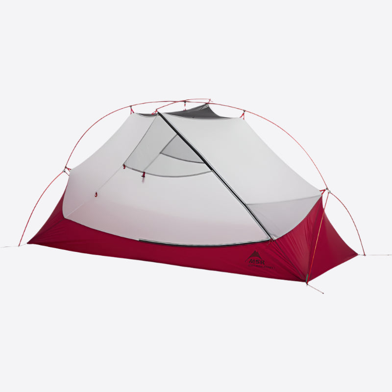 MSR lightweight tent for bike trips designed for three people with a spacious interior