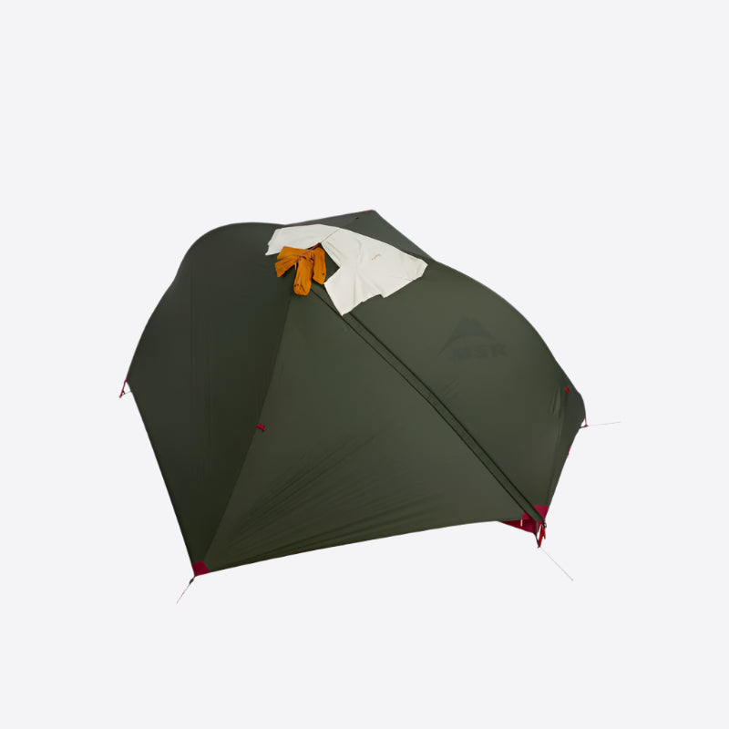 MSR Three Person Lightweight Tent for Bike Trips, perfect for outdoor adventures and easy setup.
