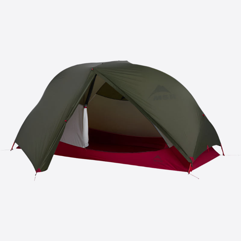 MSR three person lightweight tent for bike trips with easy setup and durable materials