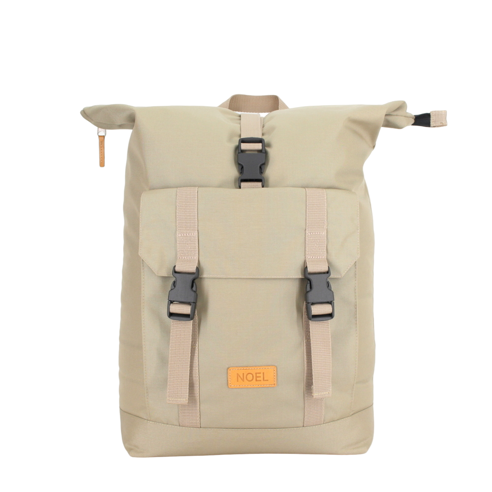 Noel beige hiking backpack 25L with adjustable straps and roll-top closure