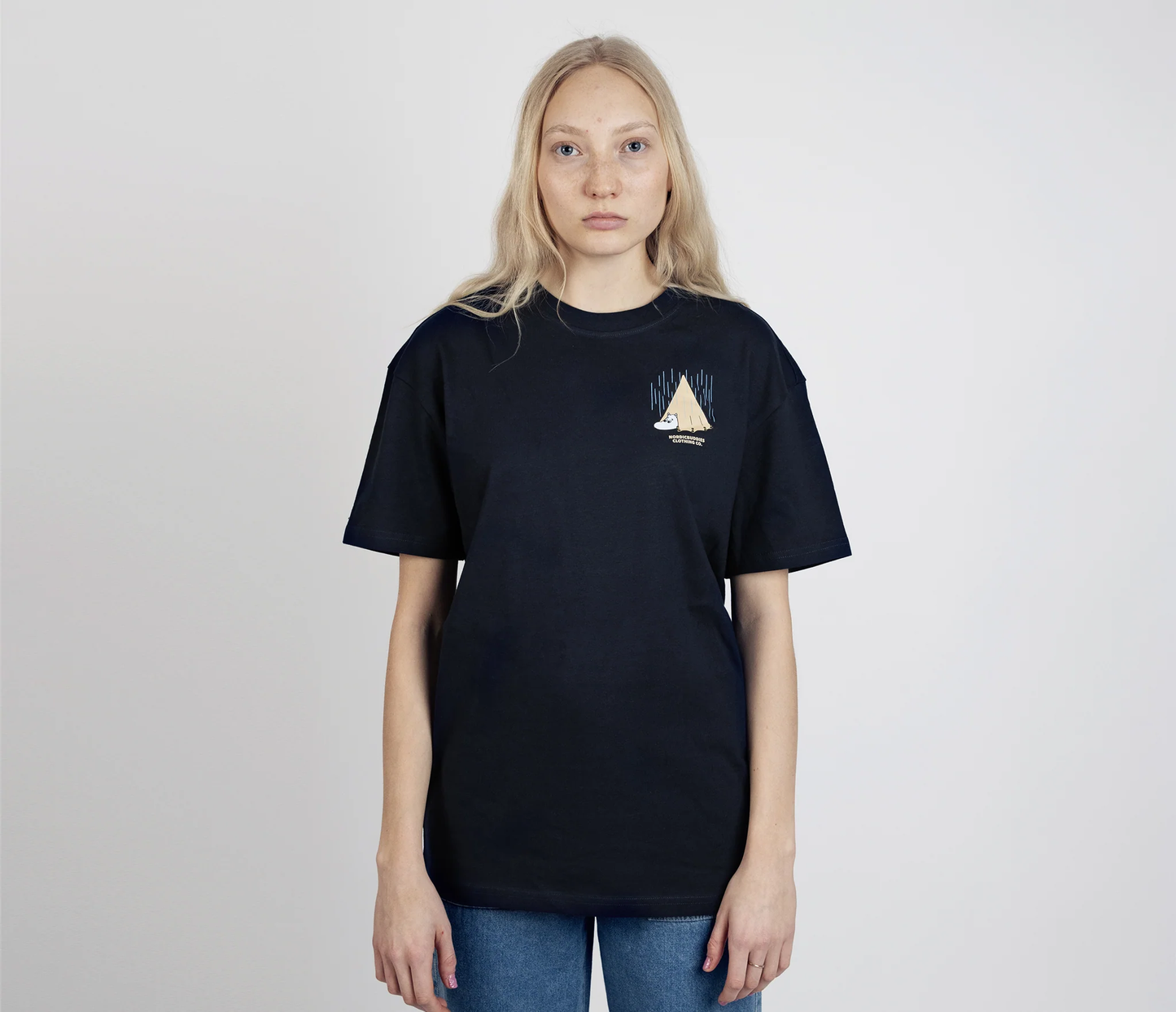 Moomin by NordicBuddies adventure t-shirt dark blue featuring a minimalistic sailing design