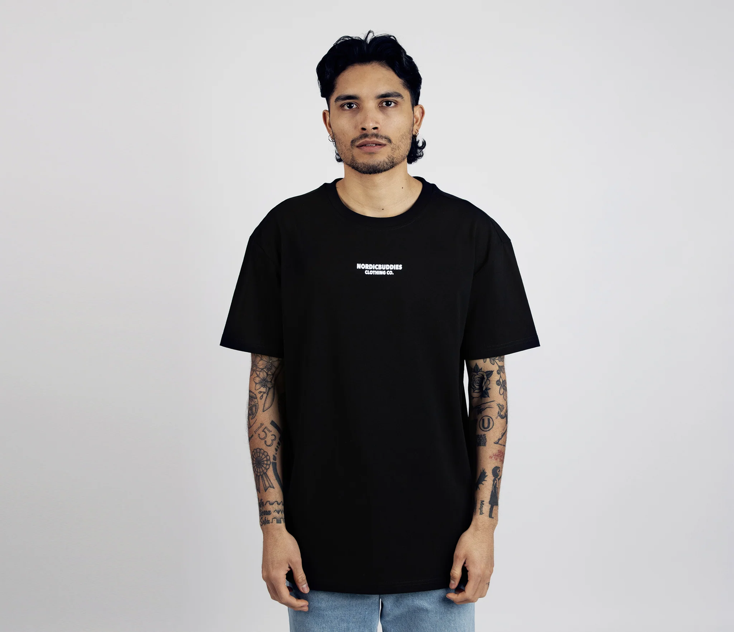 Moomin by NordicBuddies Snufkin fishing t-shirt in black featuring a relaxed fit for casual wear