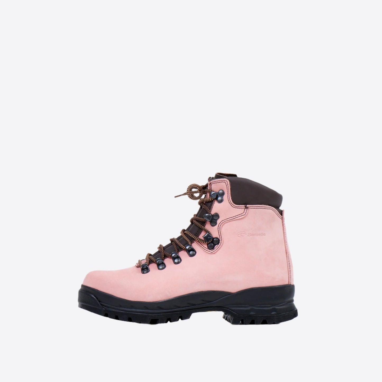 Samelin stylish hiking shoes in pink leather with sturdy soles for outdoor adventures