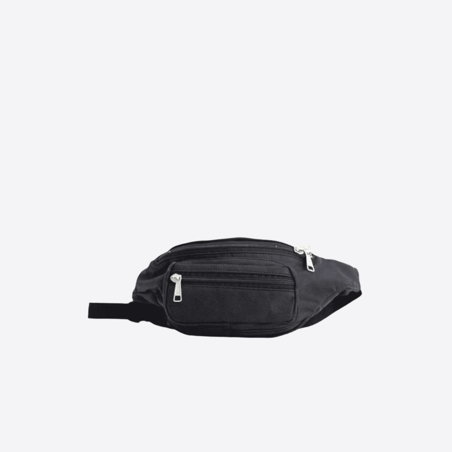 Papillon black waist backpack with multiple zippered pockets for secure storage and easy access