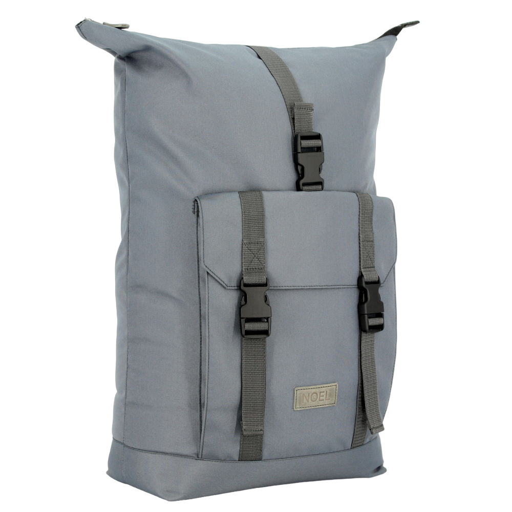 Noel durable everyday backpack in gray with adjustable straps and front pocket for daily use