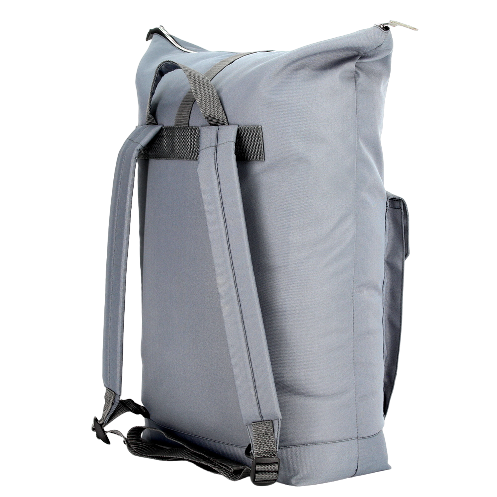 Noel durable everyday backpack in grey with padded shoulder straps and zipper closure
