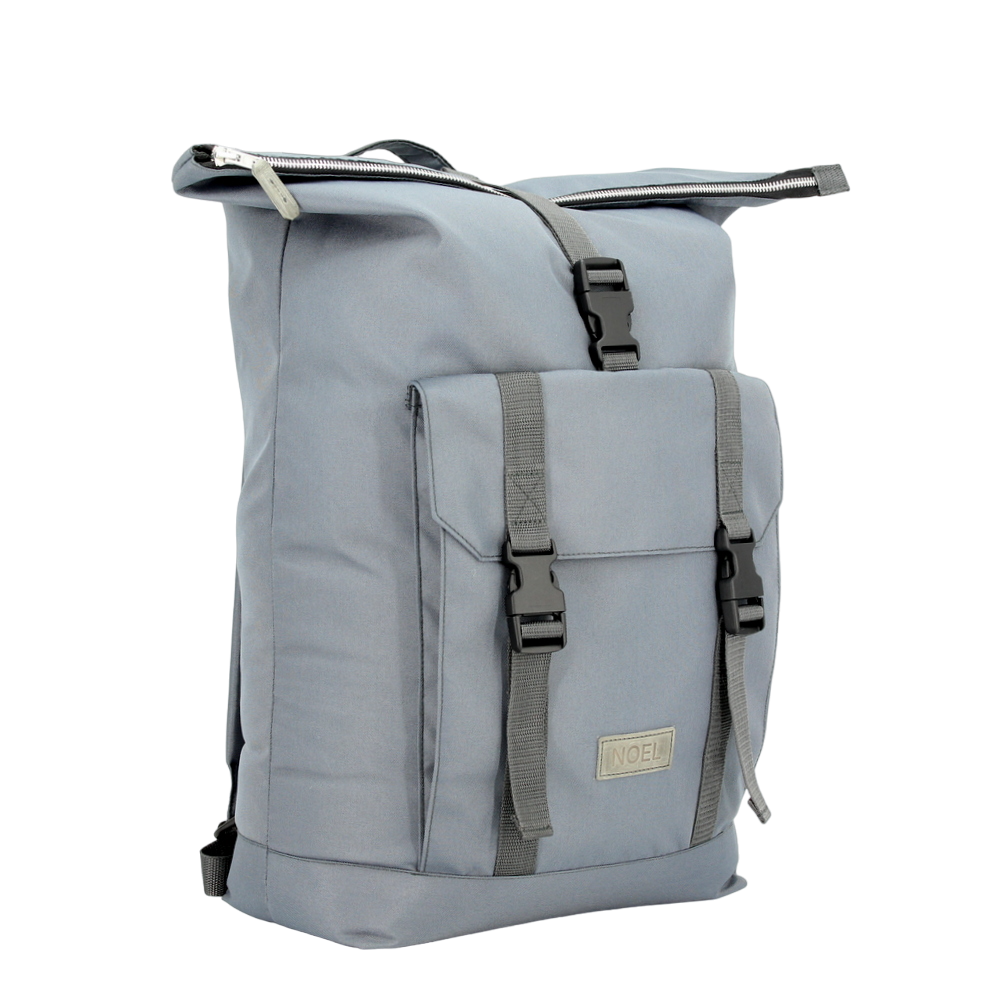 Noel durable everyday backpack in gray with adjustable straps and zippered top for daily use
