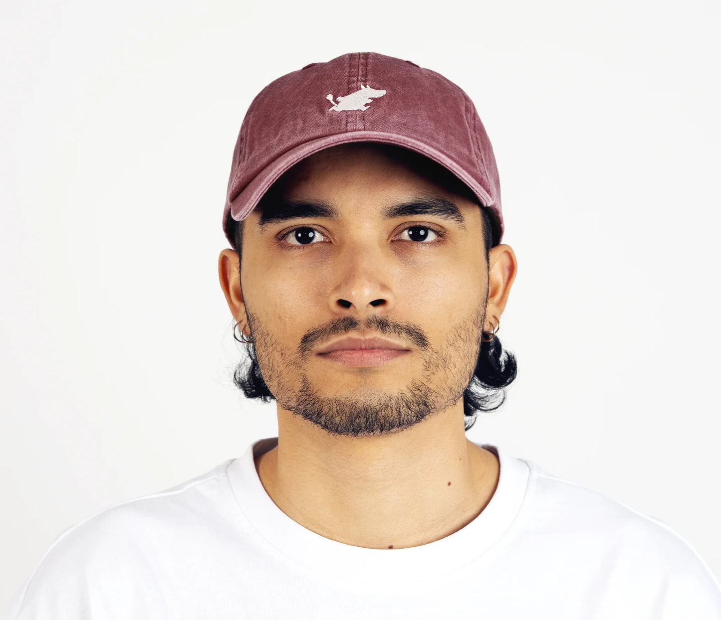 Washed Denim Adult Cap - Burgundy