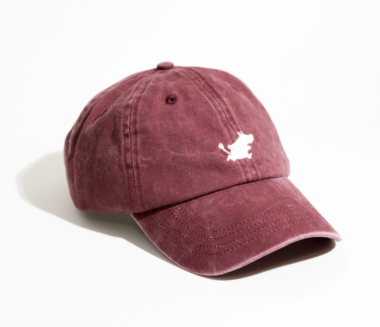 Washed Denim Adult Cap - Burgundy