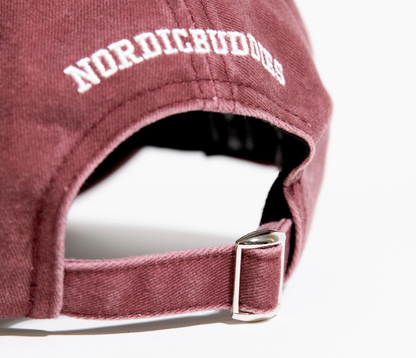 Washed Denim Adult Cap - Burgundy