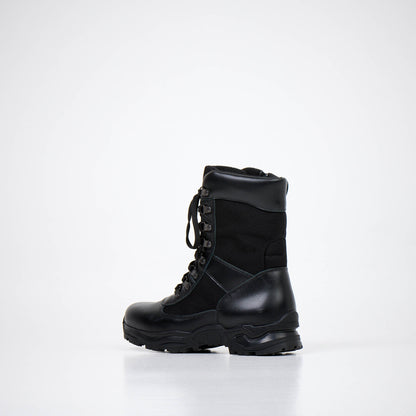 Samelin black desert boots with zipper featuring a sturdy design and lace-up closure for durability