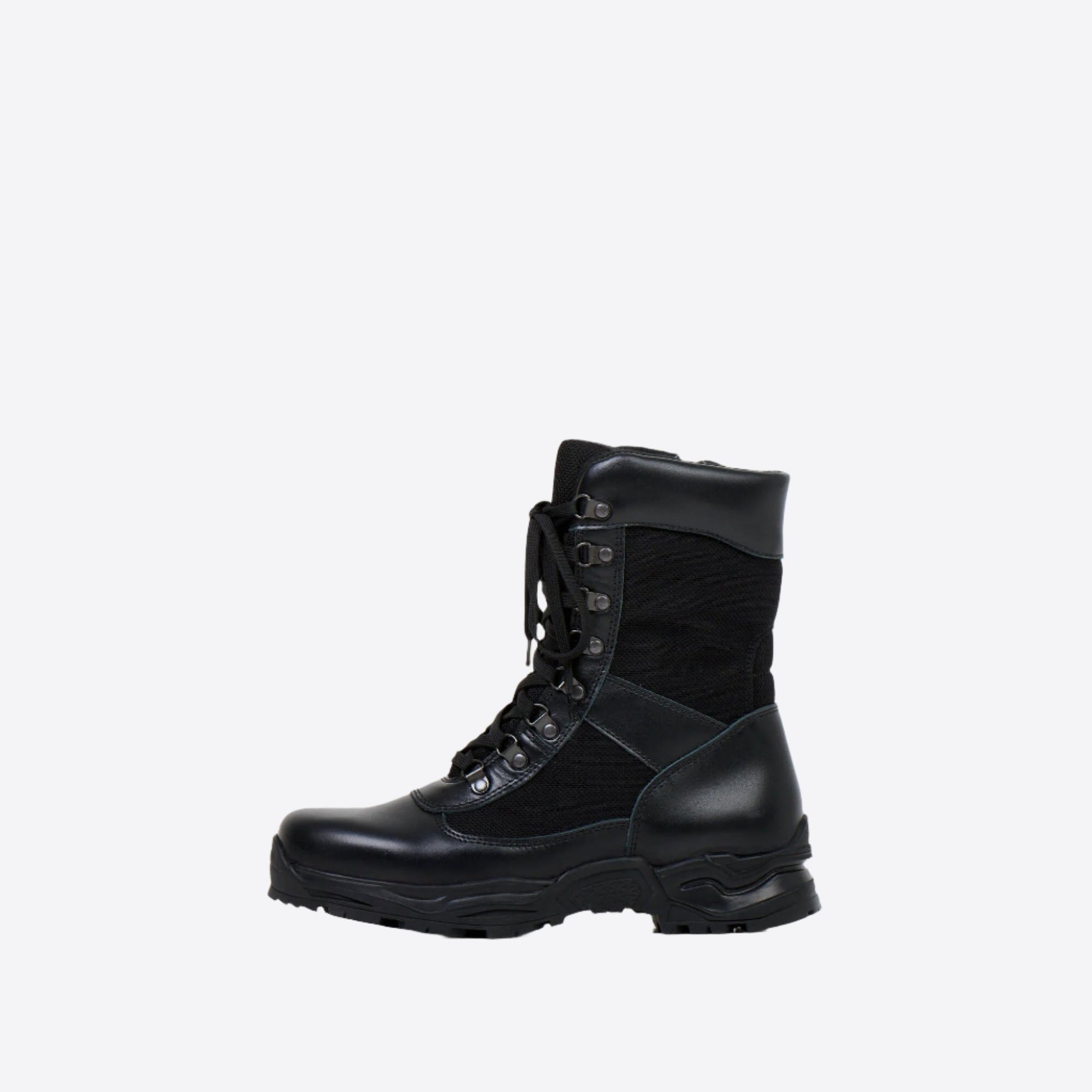 Samelin black desert boots with zipper featuring sturdy lace-up design and rugged sole