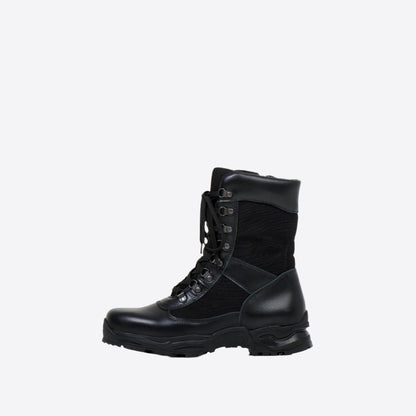 Samelin black desert boots with zipper featuring sturdy lace-up design and rugged sole