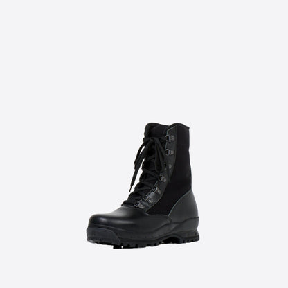 Samelin black vibram sole boots with sturdy laces and rugged design for outdoor activities