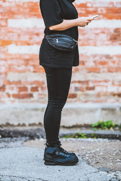 Papillon Black Waist Backpack for Hands-Free Convenience and Urban Style