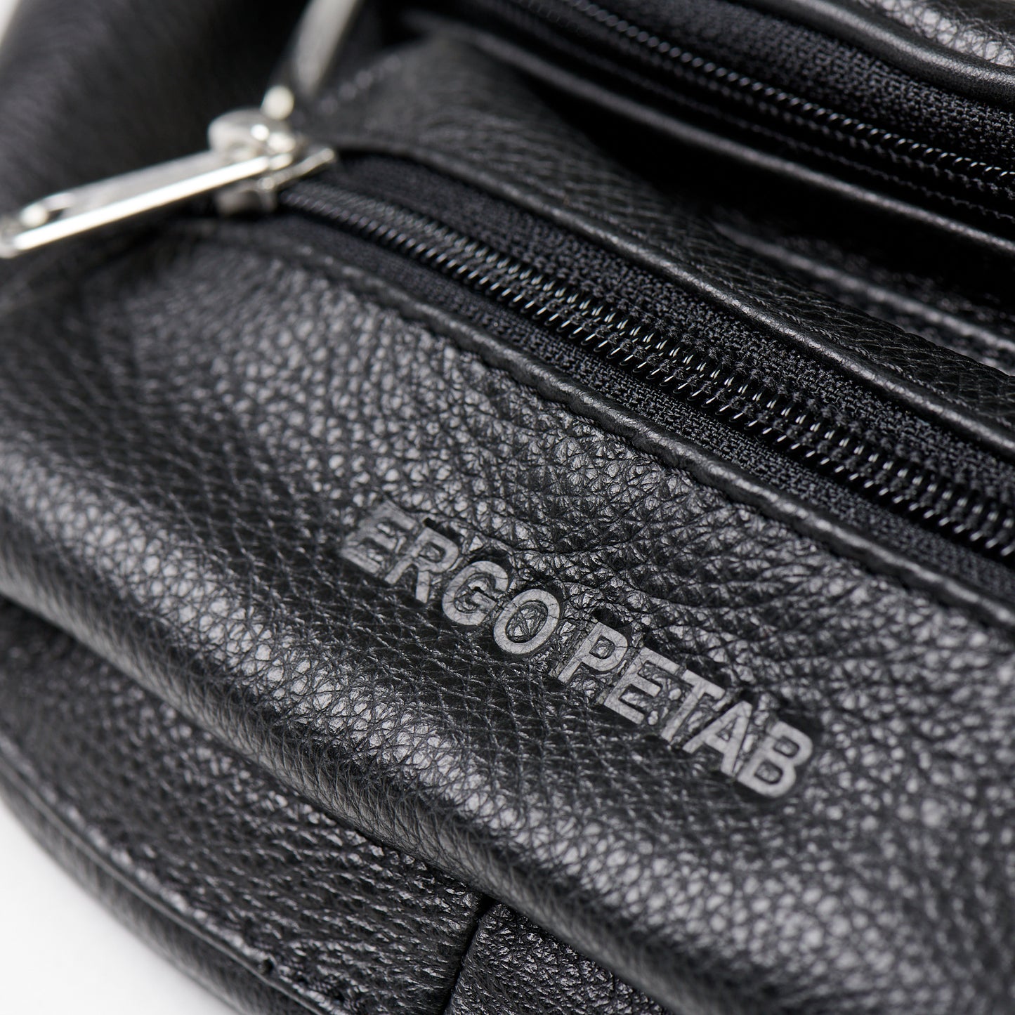 Jeekim leather waist bag for travel with multiple zippered compartments in sleek black design