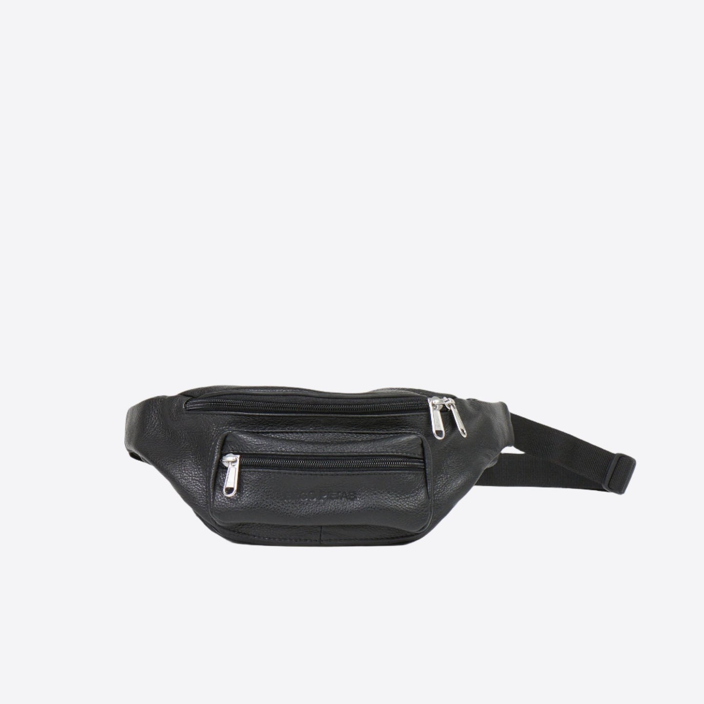 Jeekim leather waist bag for travel with multiple zippered pockets and adjustable strap
