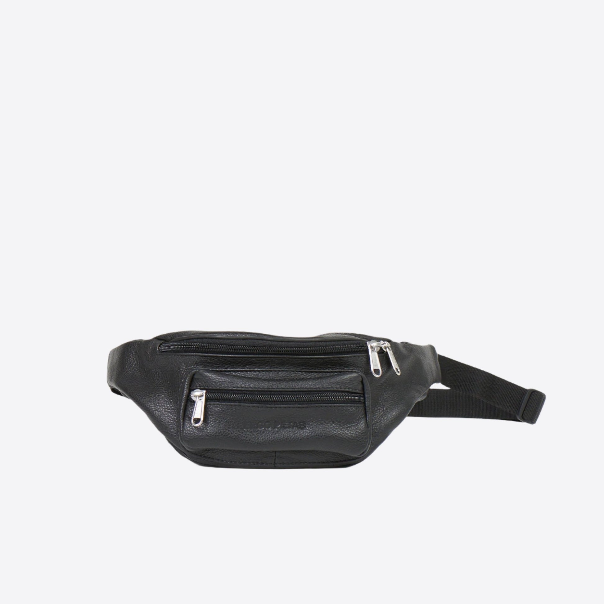 Jeekim leather waist bag for travel with multiple zippered pockets and adjustable strap