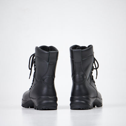 Samelin leisure waterproof boots with durable black leather and lace-up design for outdoor activities