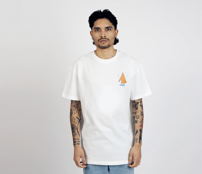 Moomin by NordicBuddies adventure t-shirt white featuring a sailboat graphic on the chest