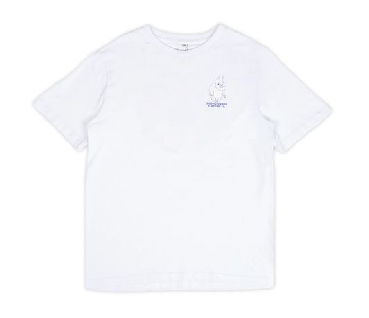 Moomintroll flower women's t-shirt in white with cute graphic design on the front