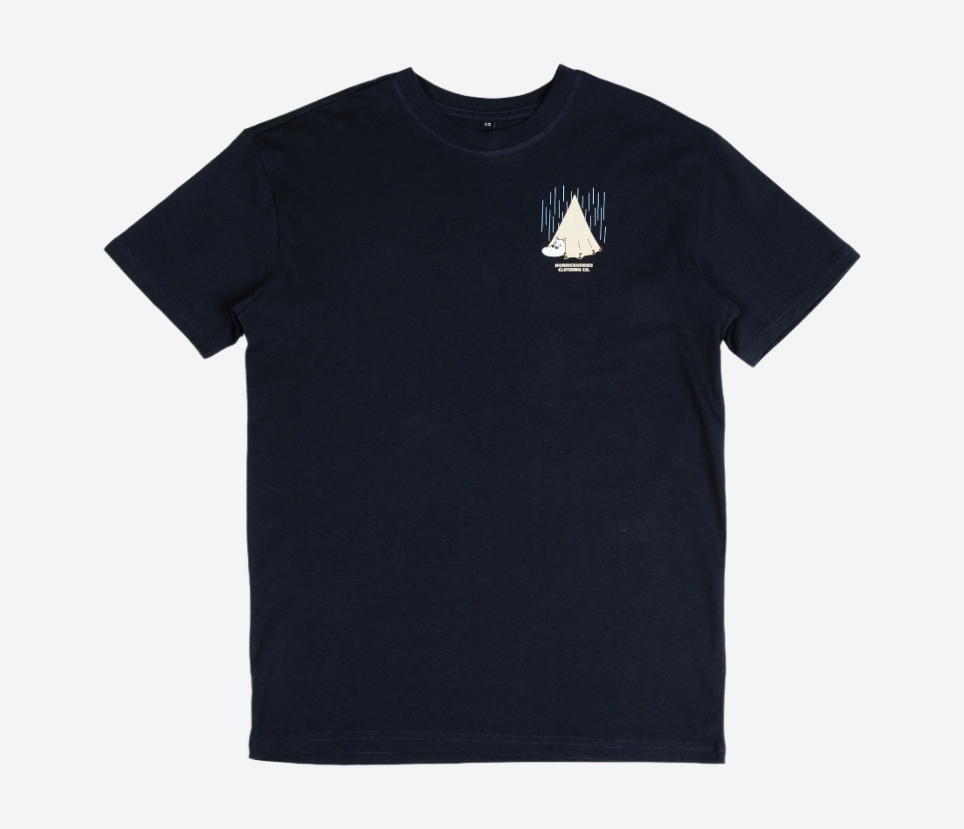 Moomin by NordicBuddies adventure t-shirt dark blue featuring a playful mountain illustration