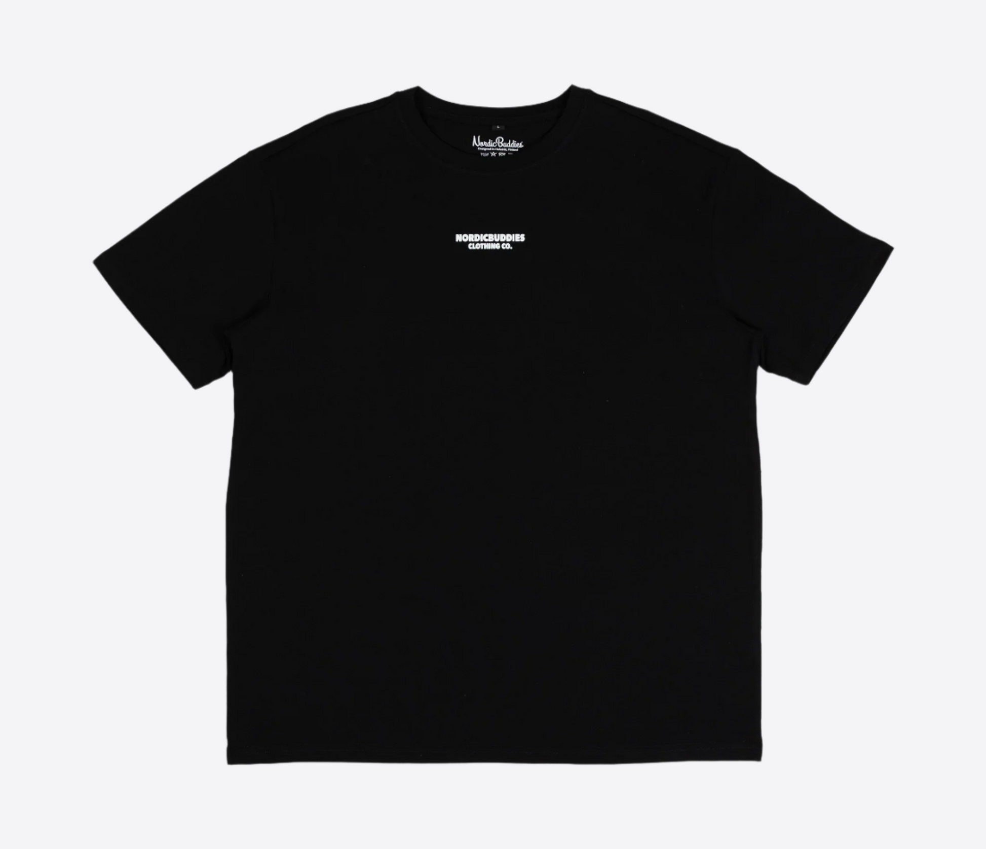 Moomin by NordicBuddies Snufkin fishing t-shirt in black, featuring a minimalist design