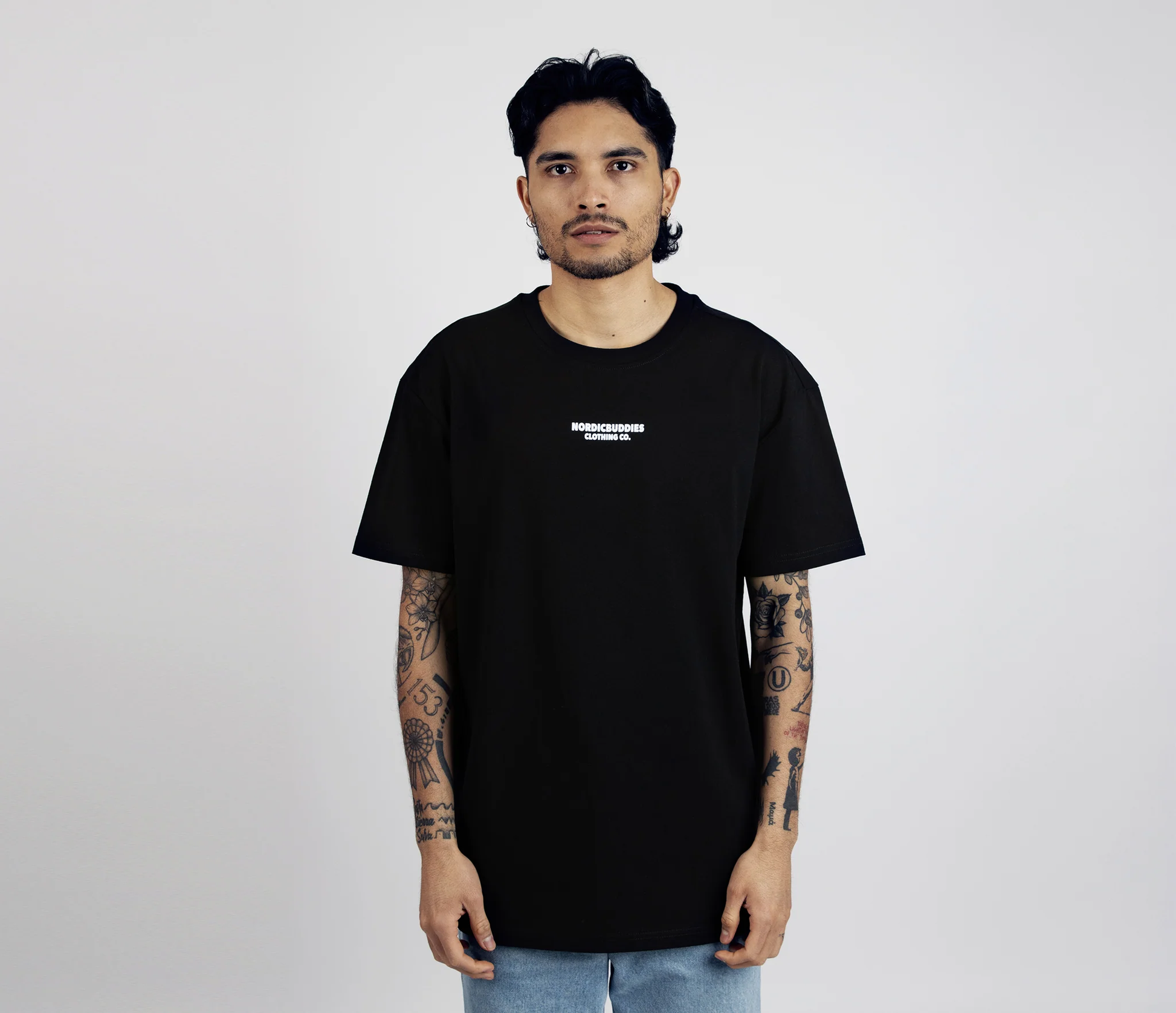 Moomin by NordicBuddies Snufkin fishing t-shirt in black featuring a relaxed fit for casual wear