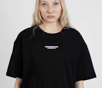 Moomin by NordicBuddies Snufkin fishing t-shirt in black, featuring a relaxed fit and soft fabric