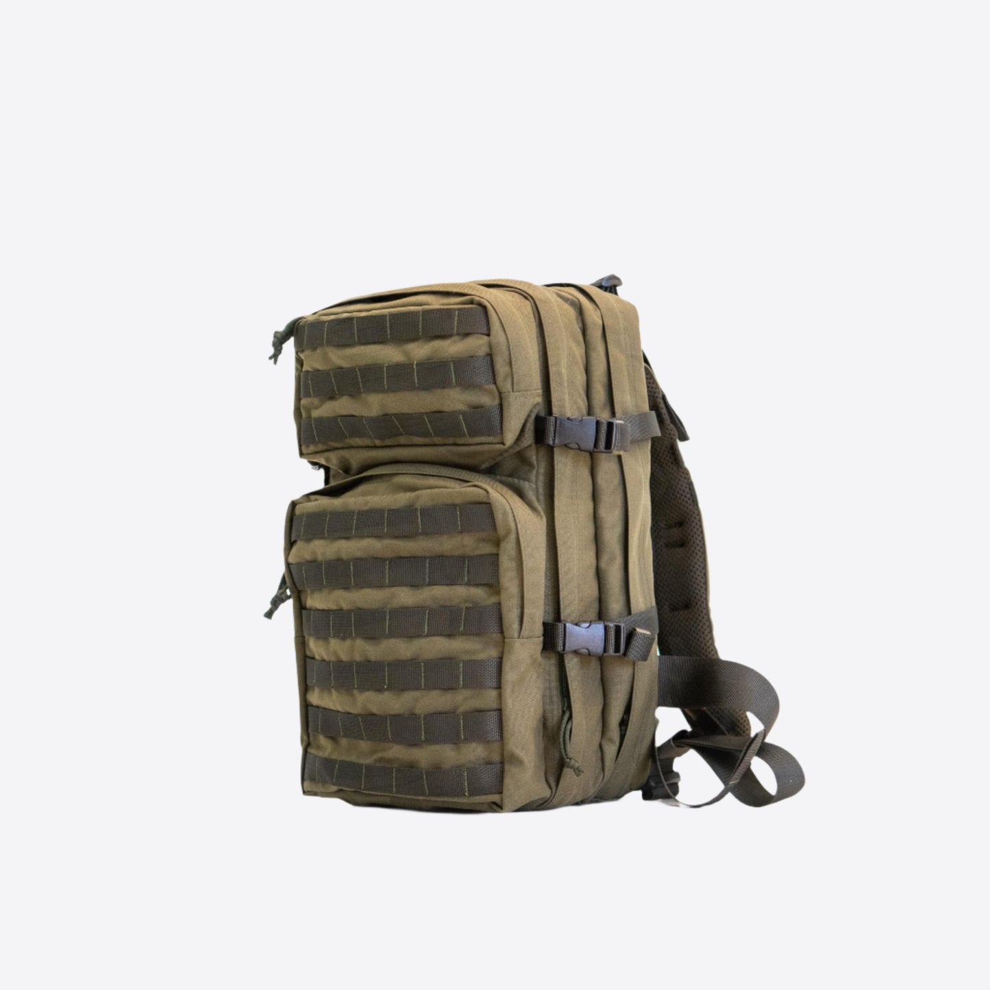Galvi Linda tactical hiking backpack in olive green with multiple compartments and adjustable straps