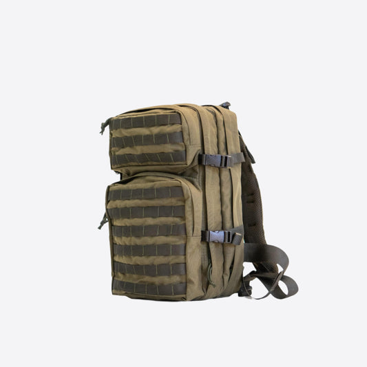 Galvi Linda tactical hiking backpack in olive green with multiple compartments and adjustable straps